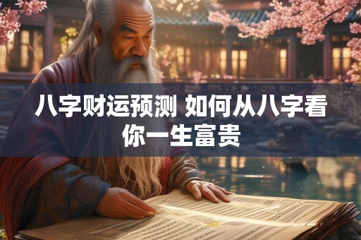 八字财运预测 如何从八字看你一生富贵