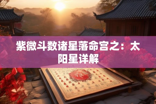 紫微斗数诸星落命宫之：太阳星详解