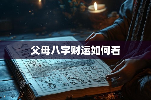父母八字财运如何看