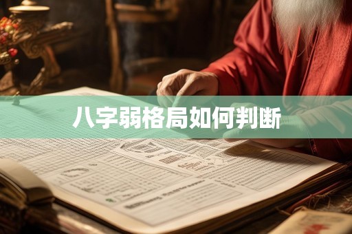八字弱格局如何判断