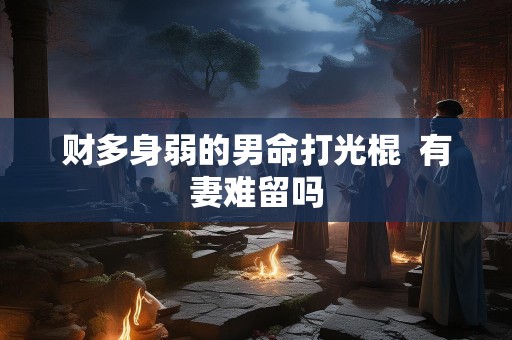 财多身弱的男命打光棍  有妻难留吗