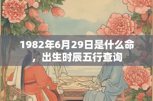 1982年6月29日是什么命，出生时辰五行查询