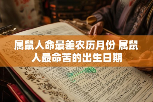 属鼠人命最差农历月份 属鼠人最命苦的出生日期