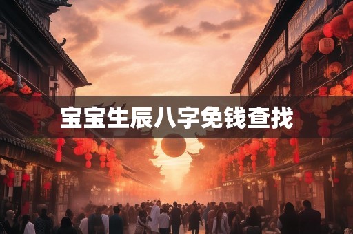 宝宝生辰八字免钱查找