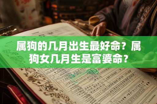 属狗的几月出生最好命？属狗女几月生是富婆命？