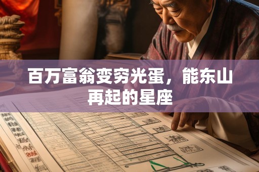 百万富翁变穷光蛋，能东山再起的星座