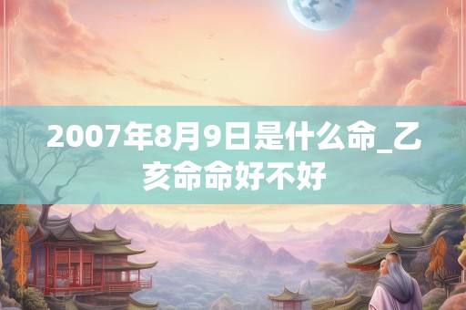 2007年8月9日是什么命_乙亥命命好不好