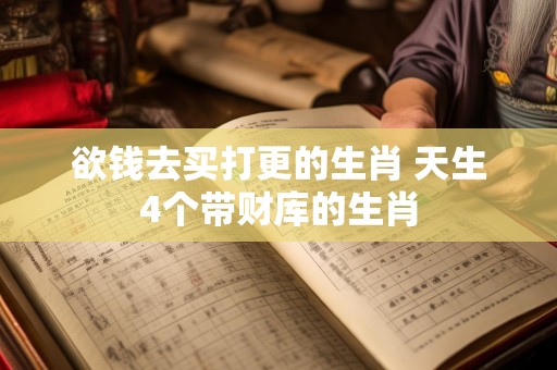 欲钱去买打更的生肖 天生4个带财库的生肖