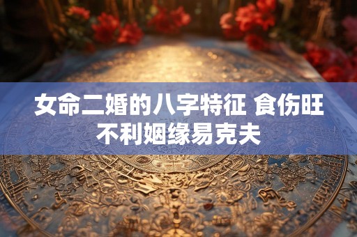 女命二婚的八字特征 食伤旺不利姻缘易克夫