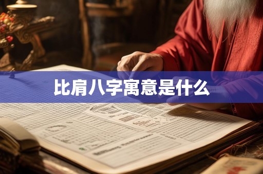 比肩八字寓意是什么