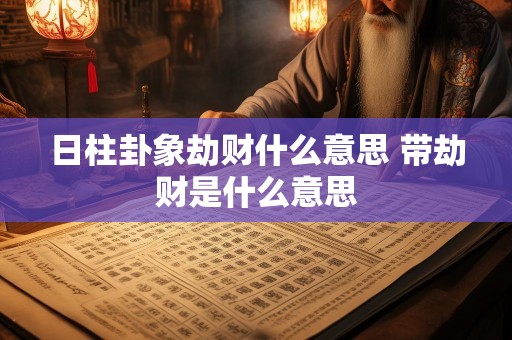 日柱卦象劫财什么意思 带劫财是什么意思