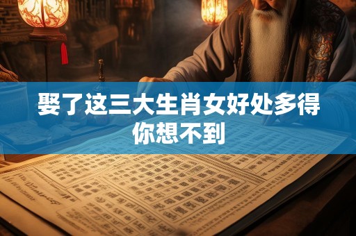 娶了这三大生肖女好处多得你想不到