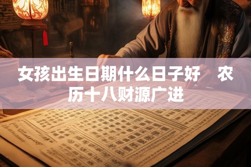 女孩出生日期什么日子好　农历十八财源广进