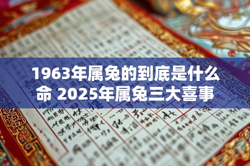 1963年属兔的到底是什么命 2025年属兔三大喜事