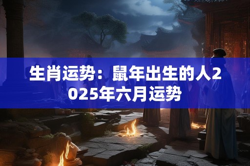 生肖运势：鼠年出生的人2025年六月运势