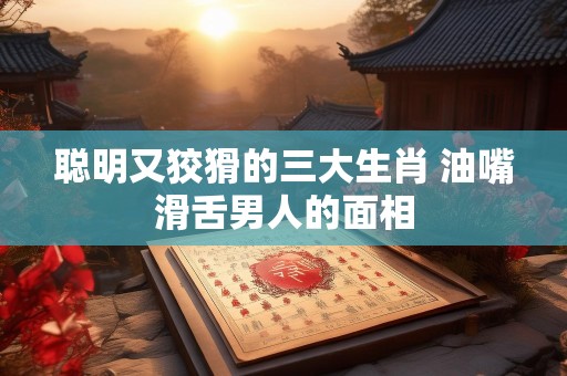 聪明又狡猾的三大生肖 油嘴滑舌男人的面相