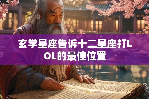 玄学星座告诉十二星座打LOL的最佳位置
