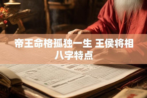 帝王命格孤独一生 王侯将相八字特点