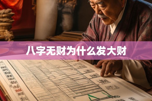 八字无财为什么发大财