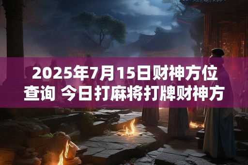 2025年7月15日财神方位查询 今日打麻将打牌财神方位