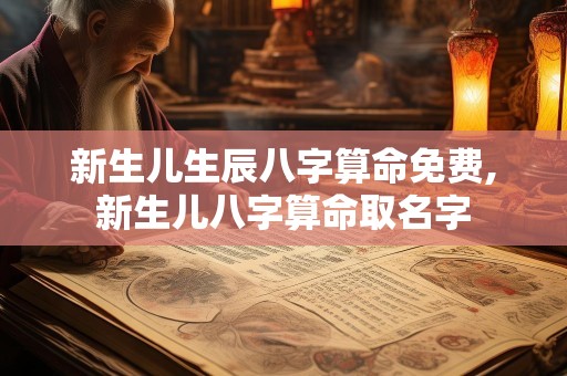 新生儿生辰八字算命免费,新生儿八字算命取名字