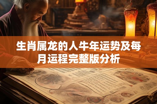 生肖属龙的人牛年运势及每月运程完整版分析