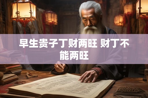 早生贵子丁财两旺 财丁不能两旺