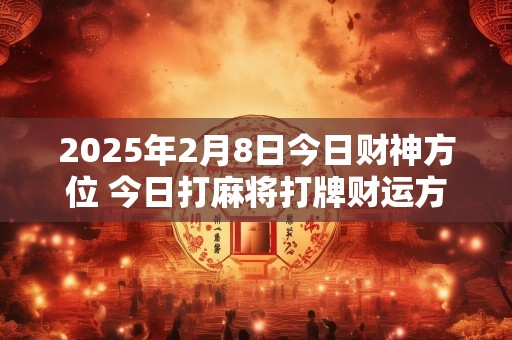 2025年2月8日今日财神方位 今日打麻将打牌财运方位