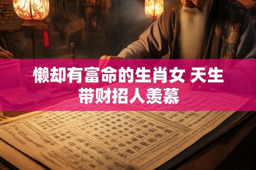 懒却有富命的生肖女 天生带财招人羡慕
