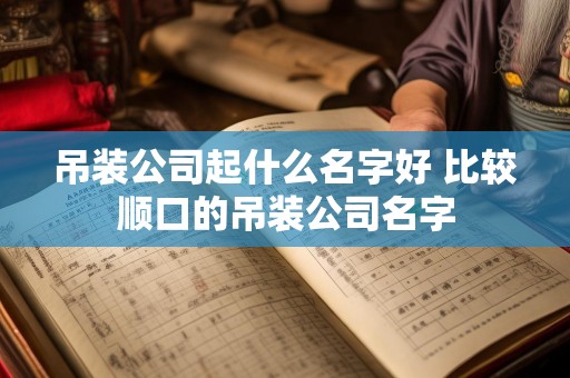 吊装公司起什么名字好 比较顺口的吊装公司名字