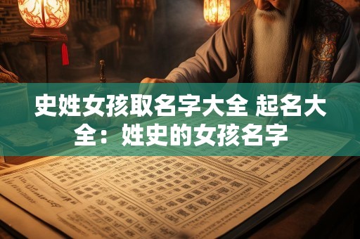 史姓女孩取名字大全 起名大全：姓史的女孩名字