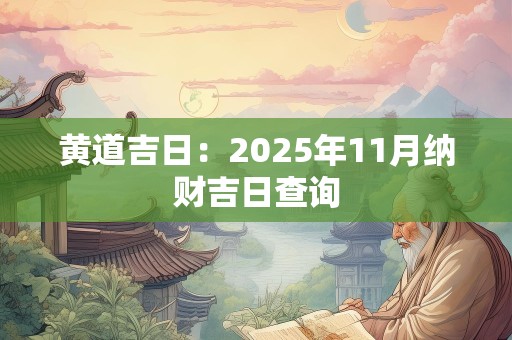 黄道吉日：2025年11月纳财吉日查询