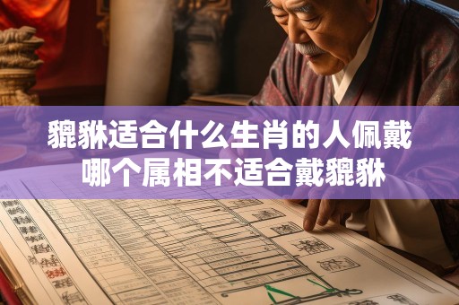 貔貅适合什么生肖的人佩戴 哪个属相不适合戴貔貅
