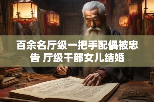 百余名厅级一把手配偶被忠告 厅级干部女儿结婚