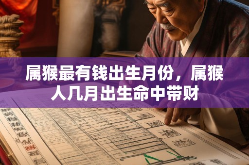 属猴最有钱出生月份，属猴人几月出生命中带财