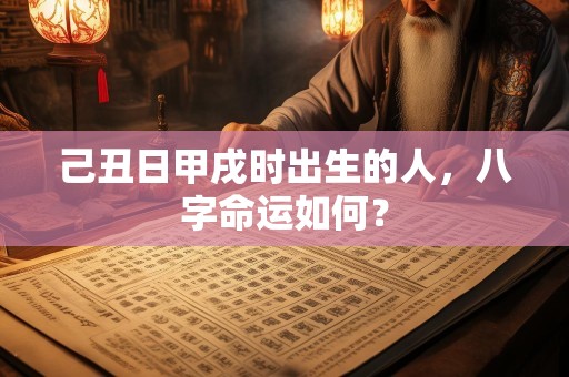 己丑日甲戌时出生的人，八字命运如何？