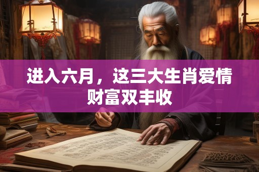 进入六月，这三大生肖爱情财富双丰收