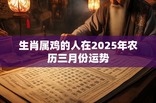 生肖属鸡的人在2025年农历三月份运势