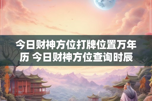 今日财神方位打牌位置万年历 今日财神方位查询时辰