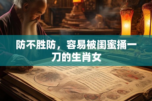 防不胜防，容易被闺蜜捅一刀的生肖女