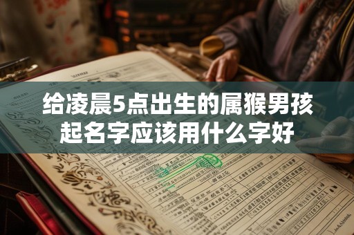 给凌晨5点出生的属猴男孩起名字应该用什么字好