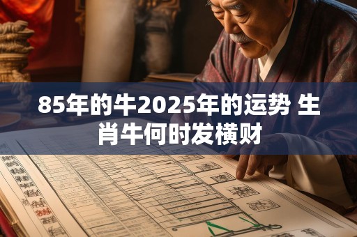 85年的牛2025年的运势 生肖牛何时发横财
