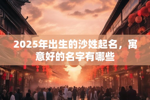 2025年出生的沙姓起名，寓意好的名字有哪些