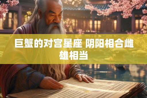 巨蟹的对宫星座 阴阳相合雌雄相当