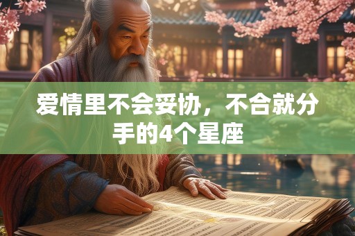 爱情里不会妥协，不合就分手的4个星座