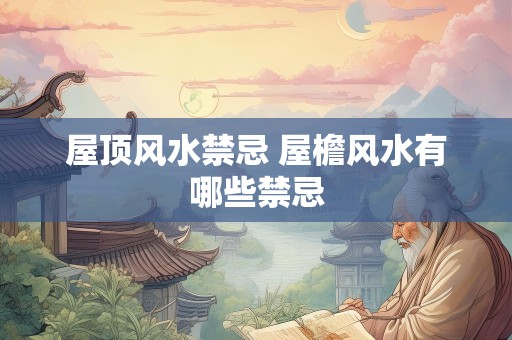 屋顶风水禁忌 屋檐风水有哪些禁忌