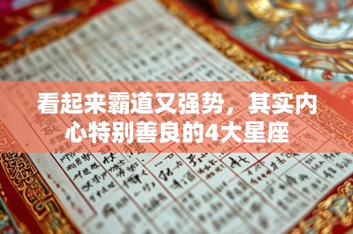 看起来霸道又强势，其实内心特别善良的4大星座