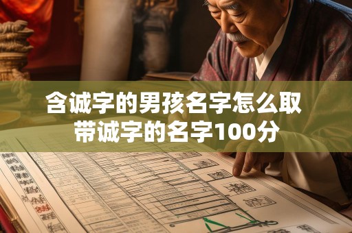 含诚字的男孩名字怎么取 带诚字的名字100分