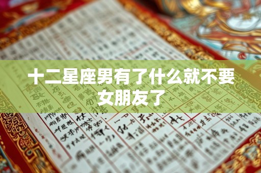 十二星座男有了什么就不要女朋友了