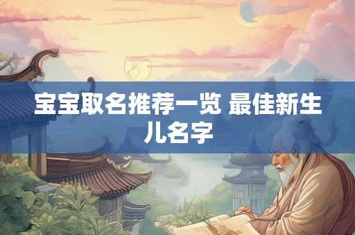 宝宝取名推荐一览 最佳新生儿名字